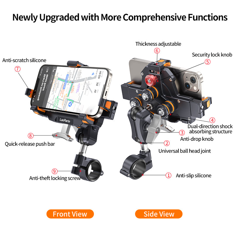 Mobile Phone Holder with Wireless Charging & Clamp