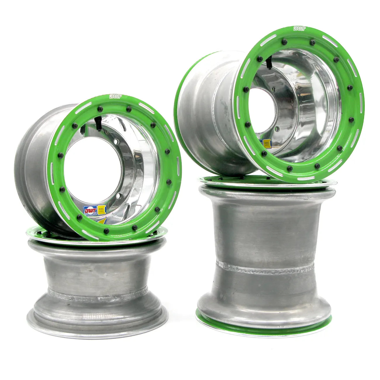 Wheels - Ultimate Yellow Beadlock 10" Set of 4 Polished