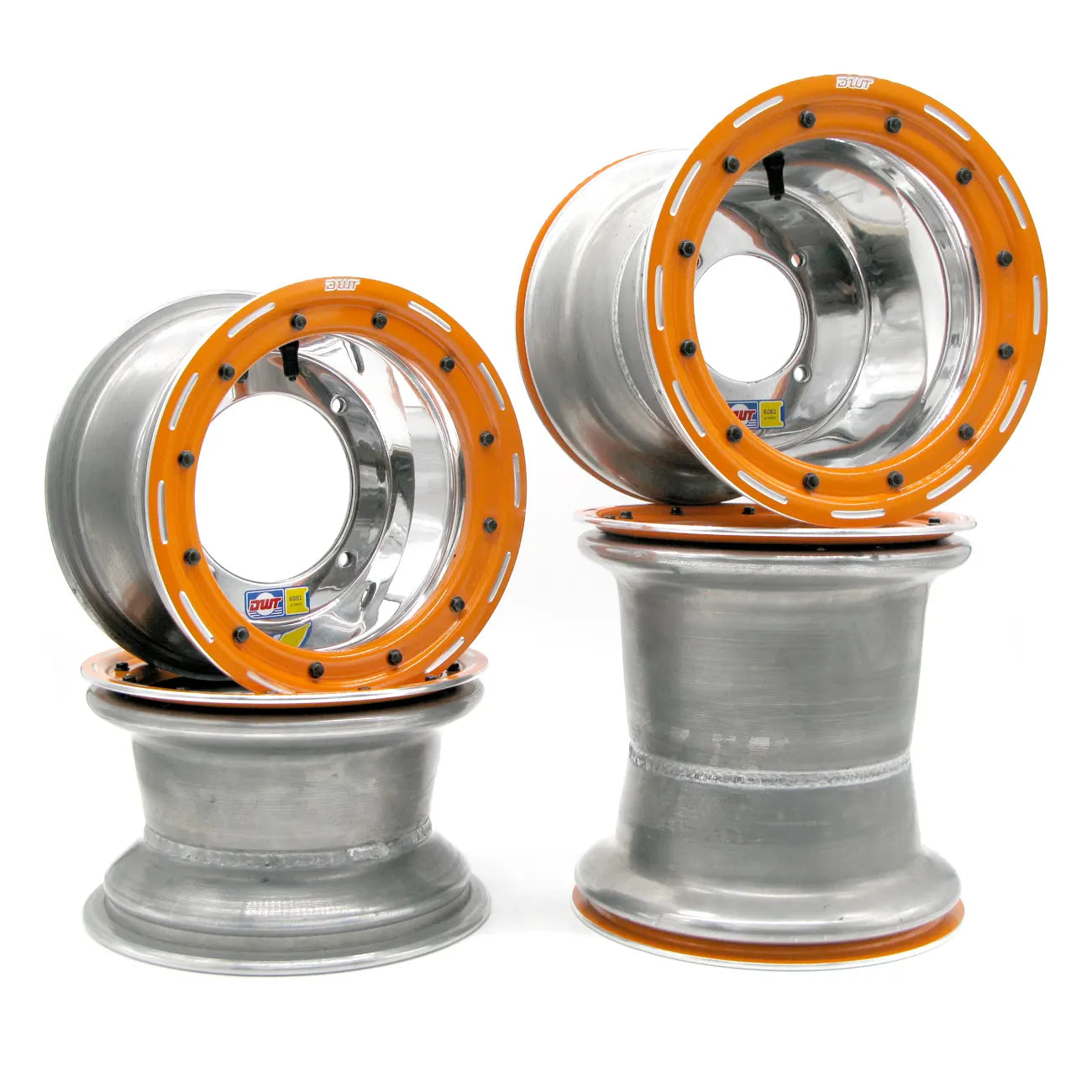 Wheels - Ultimate Yellow Beadlock 10" Set of 4 Polished