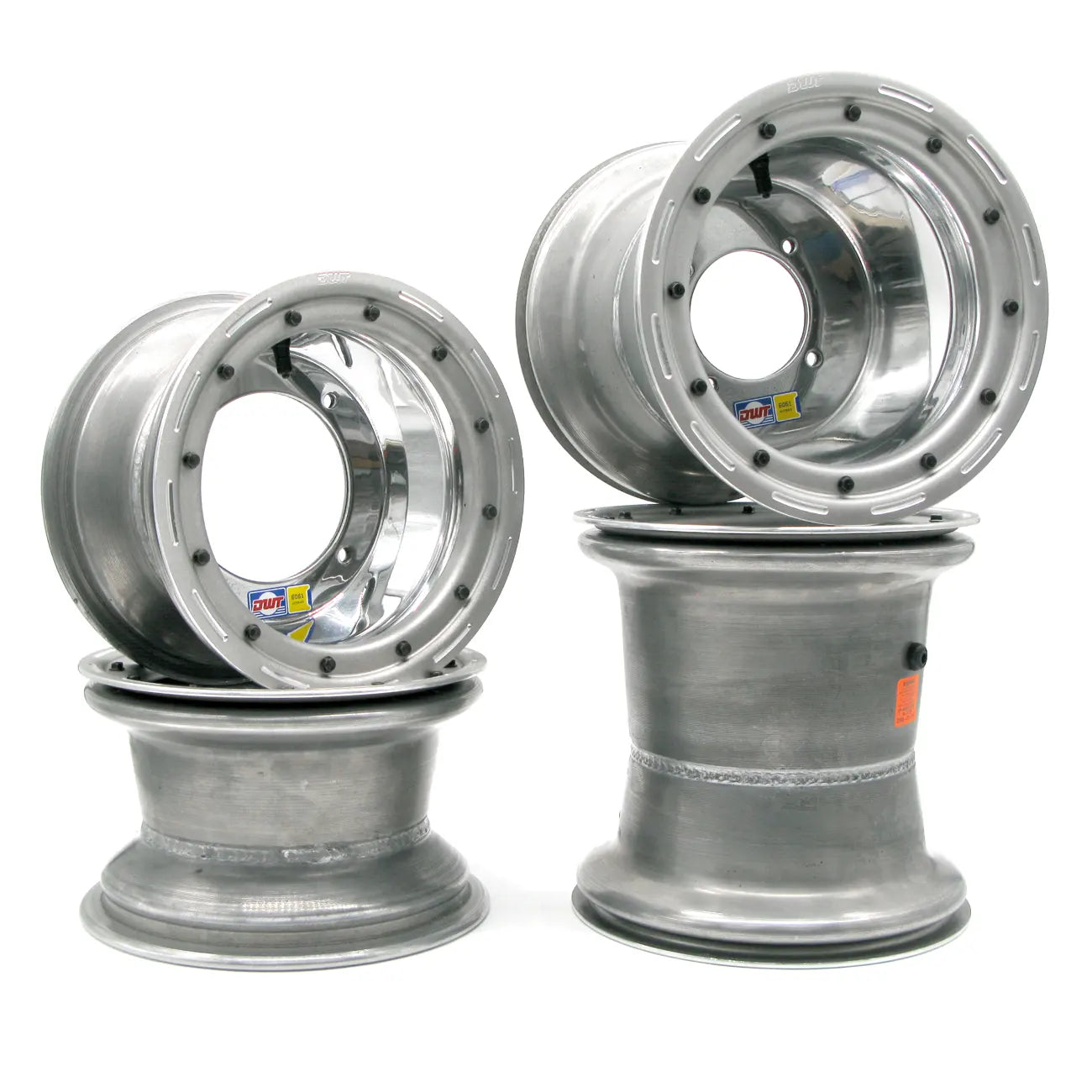 Wheels - Ultimate Yellow Beadlock 10" Set of 4 Polished