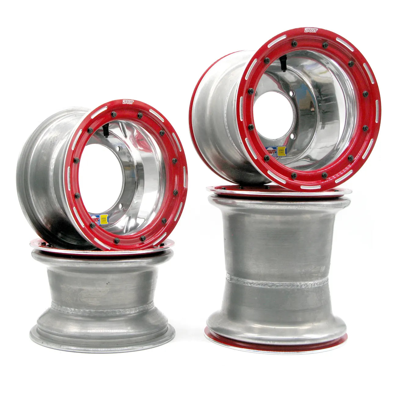 Wheels - Ultimate Yellow Beadlock 10" Set of 4 Polished