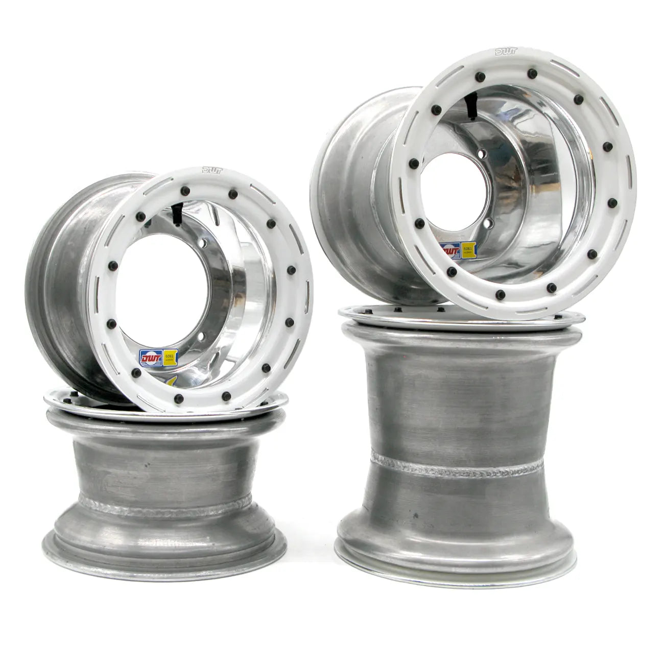 Wheels - Ultimate Yellow Beadlock 10" Set of 4 Polished