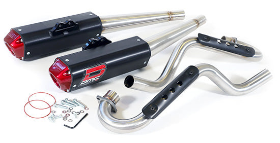 Exhaust - Force-4 Twin Megaphone Comp Full Exhaust Twin System for Yamaha Raptor 700
