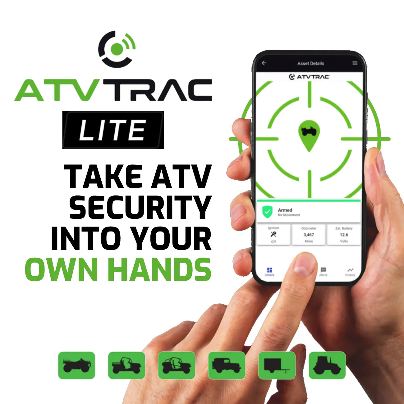 ATVTrac LITE Tracker Kit with GPS and Radio Frequency Technology for 24/7 Manned Monitoring and Alerts - 12 months Free Subscription