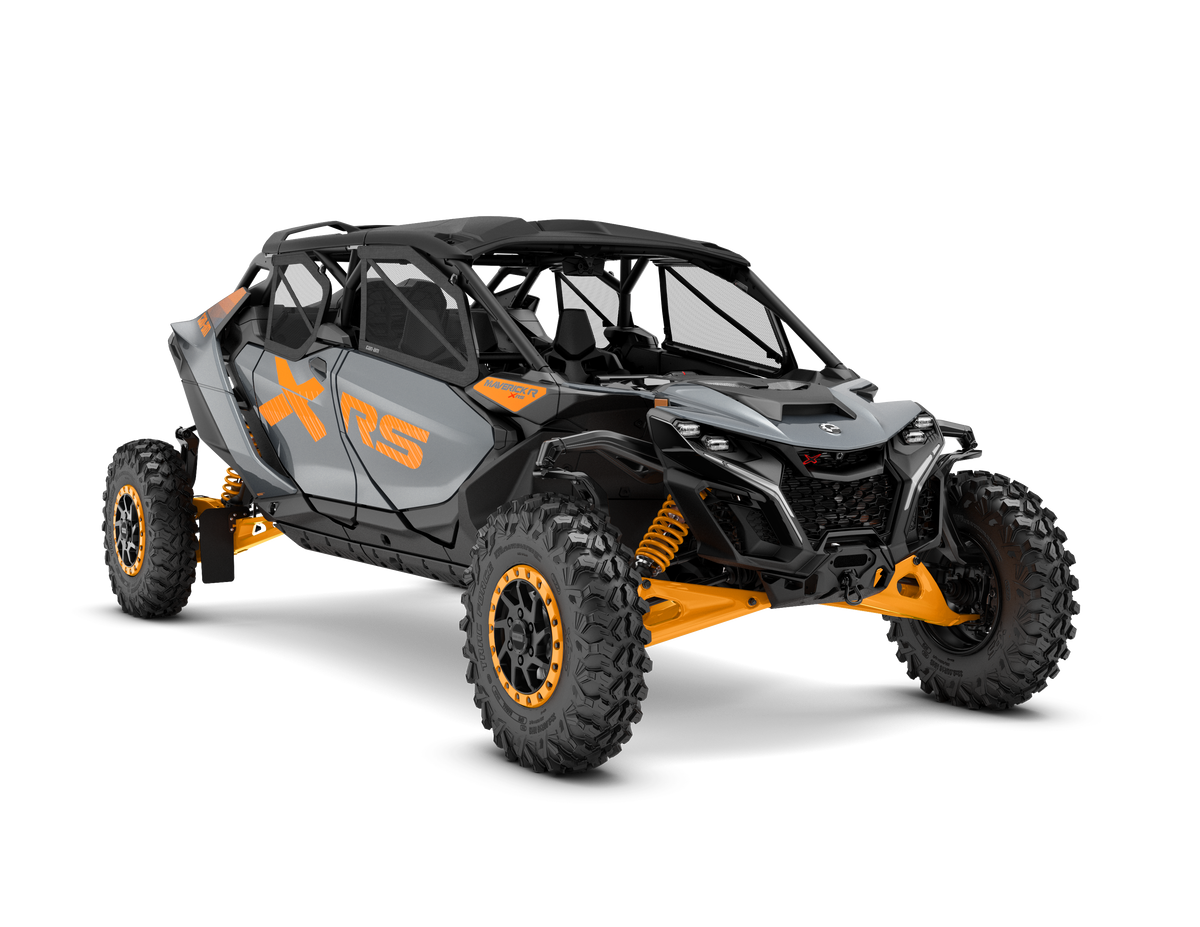 2027 Can-Am Maverick R MAX X RS DCT SAS 999T in Dolomite Grey and Orange Crush