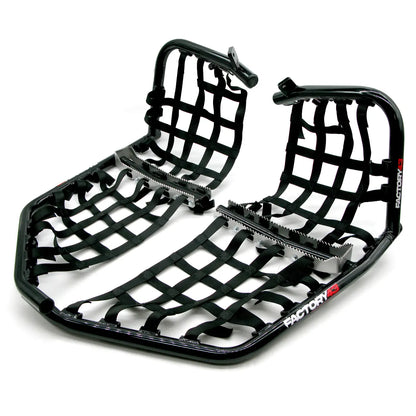 JY Performance Nerf Bars – Fits YFZ450R / 450X, Black Bar With Blue Nets, Pro Peg Style