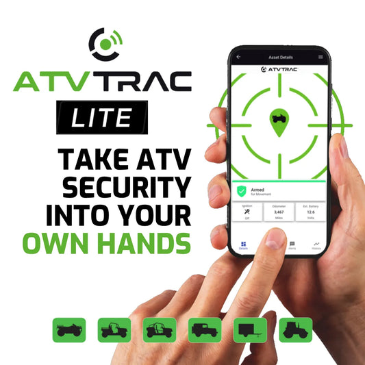 ATVTrac LITE Tracker Kit with GPS and Radio Frequency Technology for 24/7 Manned Monitoring and Alerts - 12 months Free Subscription